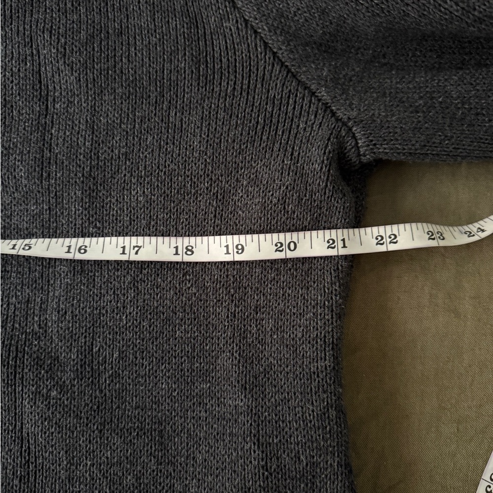 Zara Charcoal Gray Cotton Crewneck Cardigan - Picture 5 of 6